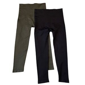 2 Pairs Belly Bandit Mother Tucker Leggings Postpartum Compression Black Green L